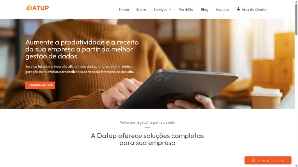 Página inicial de DATUP