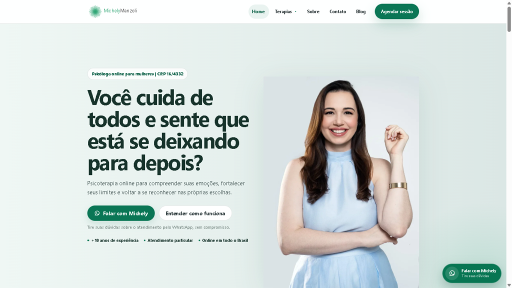 Página inicial de Michely Manzoli